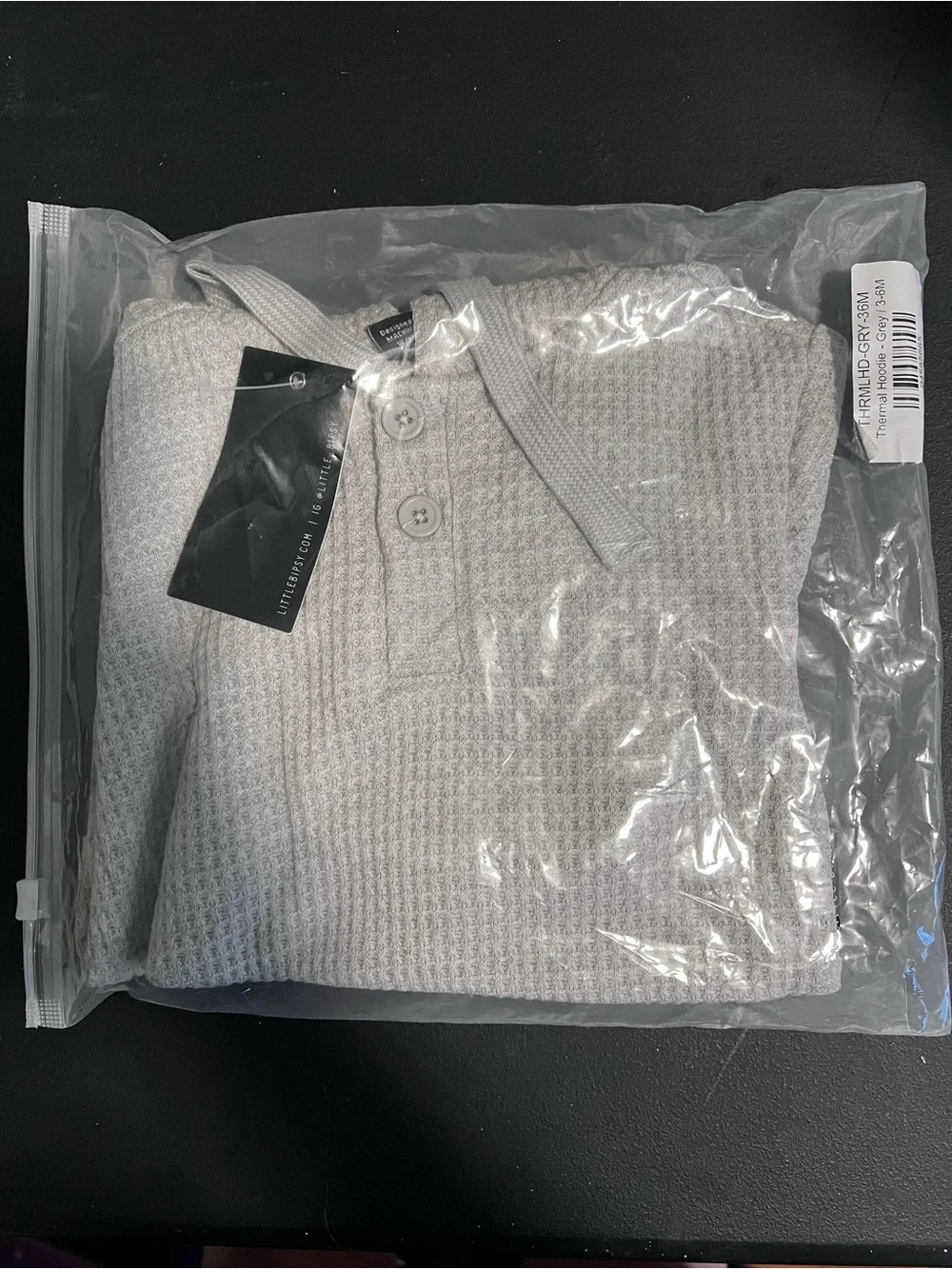 Little Bipsy Grey Thermal Hoodie